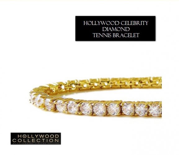 ダイヤモンド 18金 ゴールド テニスブレスレット 3mm径 ペネロペ クルス ジュエリー - 世界のレプリカ ジュエリー専門店 Hollywood  Showcase （ハリウッド ショーケース）