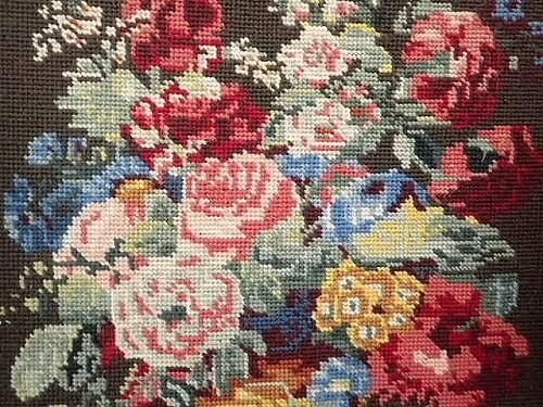 薔薇花 刺繍フレーム - 薔薇と天使のアンティーク