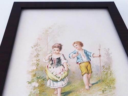 子供絵フレーム（花摘み） - 薔薇と天使のアンティーク