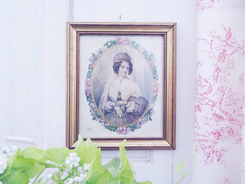 貴婦人肖像画額『プリンセス・フェオドラ』 - 薔薇と天使のアンティーク