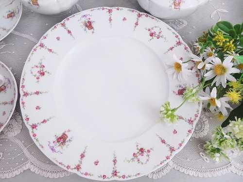 アンティークリモージュ陶器 金彩　スミレの花のバスケット 3枚セット アンティークリモージュ陶器 金彩 スミレの花のバスケット 3枚セット