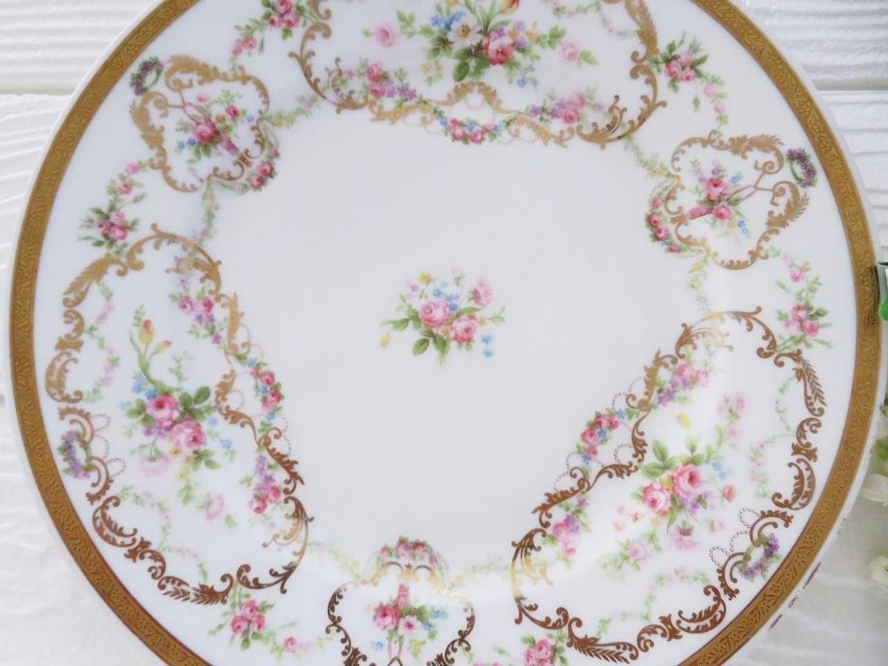 リモージュ 金彩 薔薇花かご紋プレート - 薔薇と天使のアンティーク