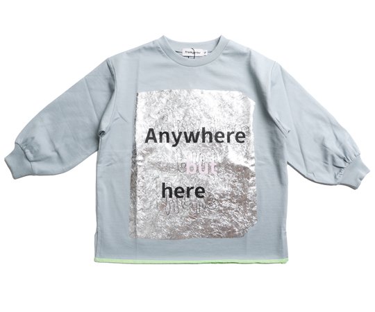 frankygrow(フランキーグロウ)／CRUMPLE FOIL L/S TEE GRAY