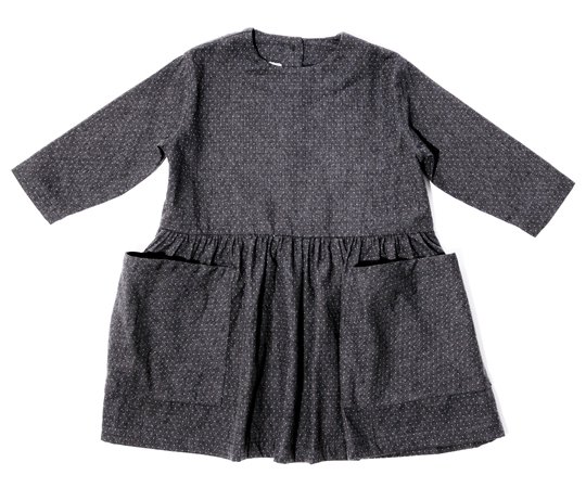 LAST ONE【40%off 】AS WE GROW（アズウィーグロウ)／POCKET DRESS - charcoal - 子供服の通販サイト　 doudou jouons