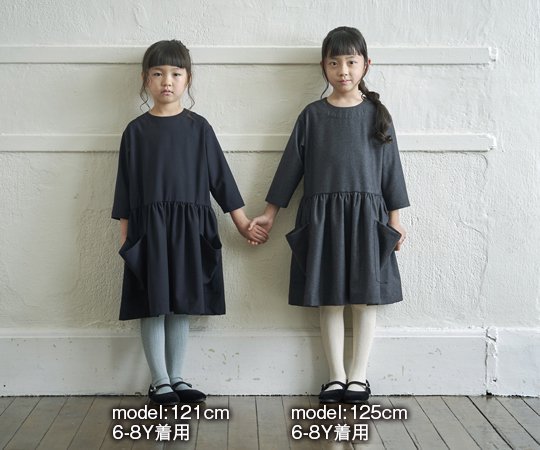 AS WE GROW × doudou jouons／POCKET DRESS - BISHU./NAVY