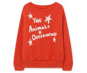 <img class='new_mark_img1' src='https://img.shop-pro.jp/img/new/icons7.gif' style='border:none;display:inline;margin:0px;padding:0px;width:auto;' />The Animals Observatory／RECYCLED RED WHITE THE ANIMALS STARS BEAR SWEATSHIRT