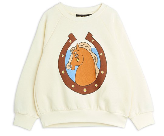 mini rodini（ミニロディーニ）／Horses SP Sweatshirt - offwhite