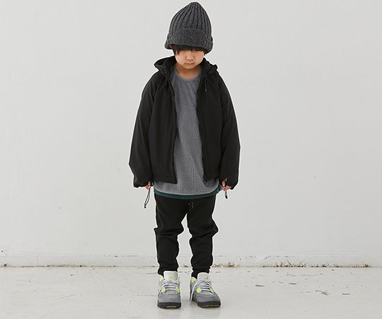 MOUN TEN.(マウン テン）／MT check sailor hoodie - charcoal - 子供