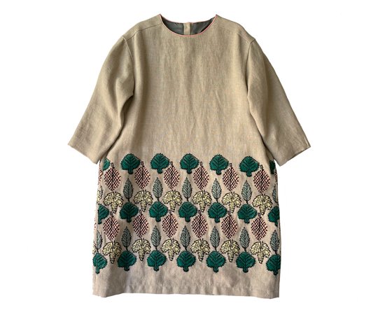mina perhonen（ミナ ペルホネン）／lehti dress beige - 子供服の通販