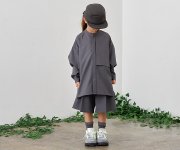 MOUN TEN.(マウン テン）／polyester canapa pocket shirts-charcoal
