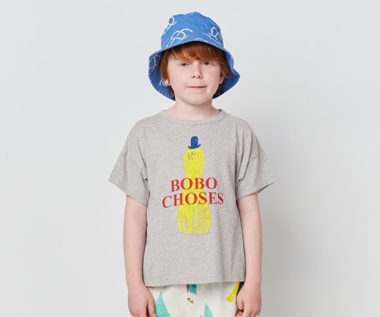 40%off】BOBO CHOSES（ボボ・ショーズ）／Yellow Squid T-shirt - 子供