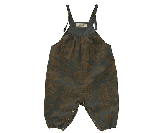 eLfinFolk（エルフィンフォルク）／Flora cotton linen rompers-forest green -  世界中のベビー&子供服をセレクトしたオンラインショップ doudou jouons