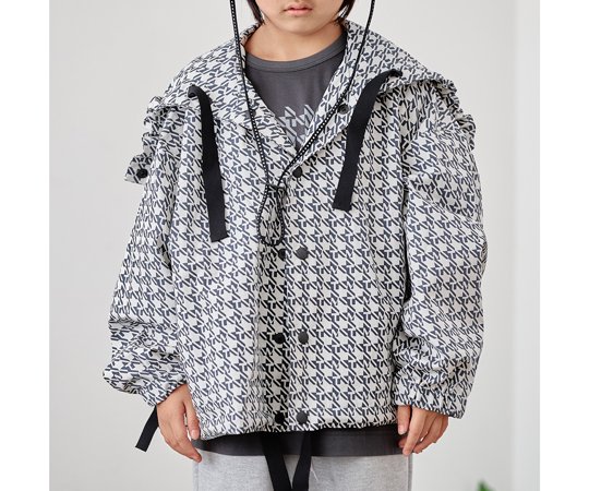 MOUN TEN.(マウン テン）／MT check sailor hoodie - charcoal - 子供服の通販サイト　doudou  jouons