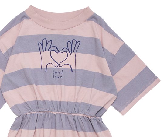 【40%off】wynken（ウィンケン）／FEEL LOVE DRESS-DUSK BLUE PINK STRIPE - 子供服の通販サイト　 doudou jouons