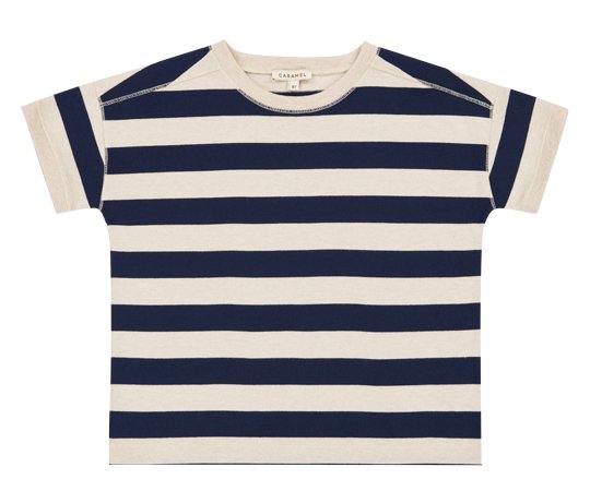 CARAMEL(キャラメル ）／DREGEA T-SHIRT - NAVY/CREAM STRIPE