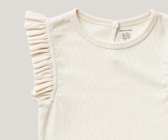 soor ploom■FRILL TEE■SORBET POINTELLE Soor Ploom Pouf Tee ~ Fleur Print Sorbet | Wee Mondine