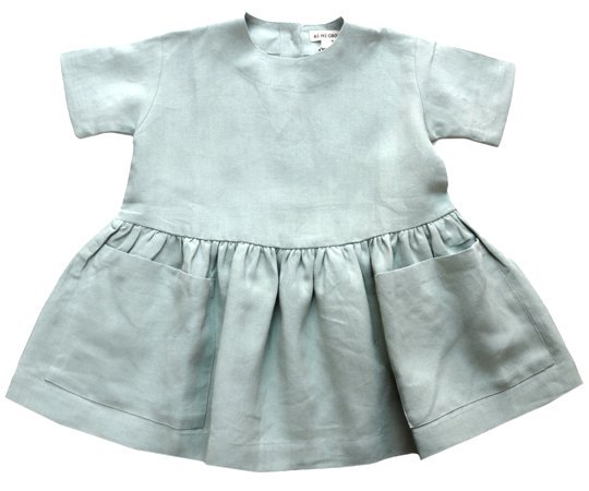 【40%off】AS WE GROW（アズウィーグロウ)／Pocket dress - Sage - 子供服の通販サイト　doudou jouons