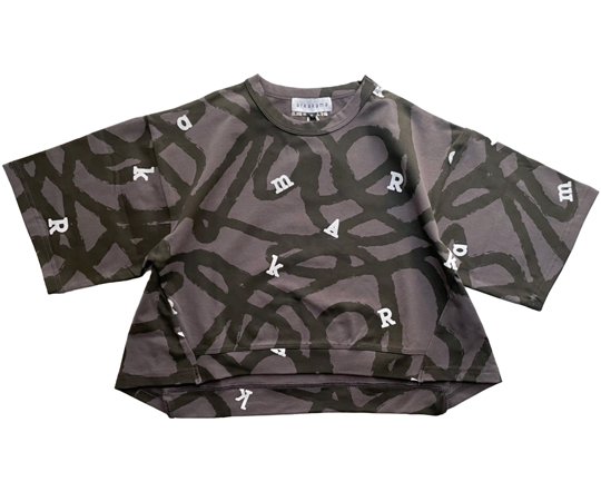 arkakama(アルカカマ)／CS M/S Tee - maze/D.CHARCOAL