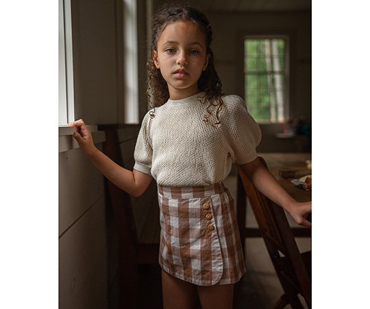 Soor Ploom（ソーアプルーム）／Olive Skort Gingham - 子供服の通販