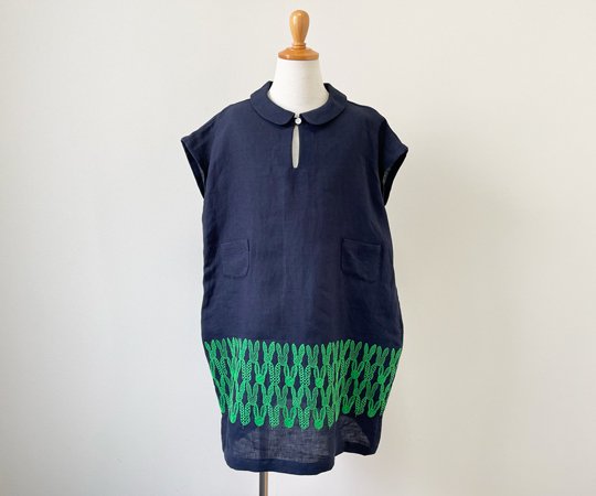 mina perhonen（ミナ ペルホネン）／pomppia Dress Navy - 子供服の通販サイト　doudou jouons