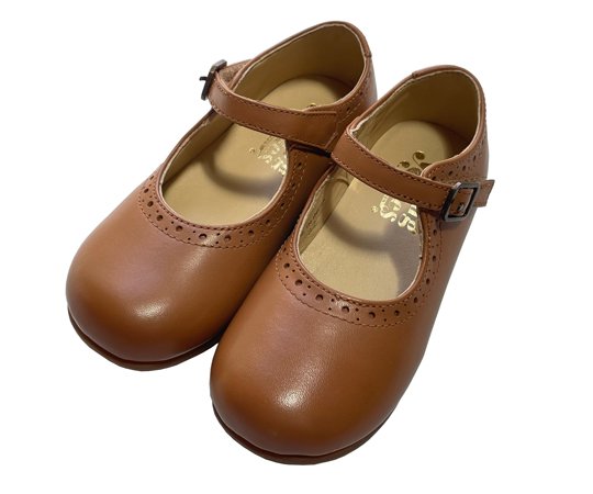 Young Soles (ヤングソール）／DIANA VELCRO MARY JANE KIDS SHOE TAN