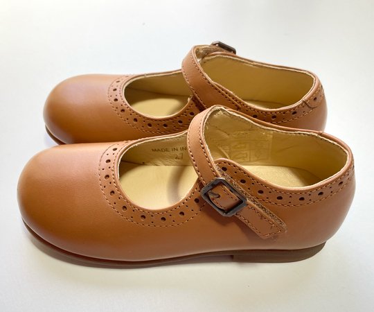 Young Soles (ヤングソール）／DIANA VELCRO MARY JANE KIDS SHOE TAN