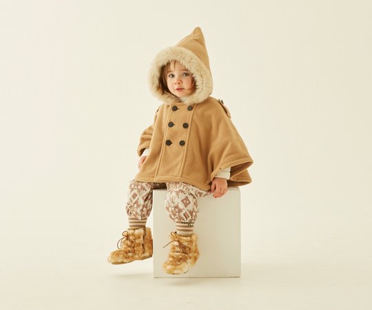eLfinFolk（エルフィンフォルク）／Freece baby cape - beige - 子供服