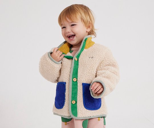 BOBO CHOSES（ボボ・ショーズ）／Baby Color Block sheepskin jacket