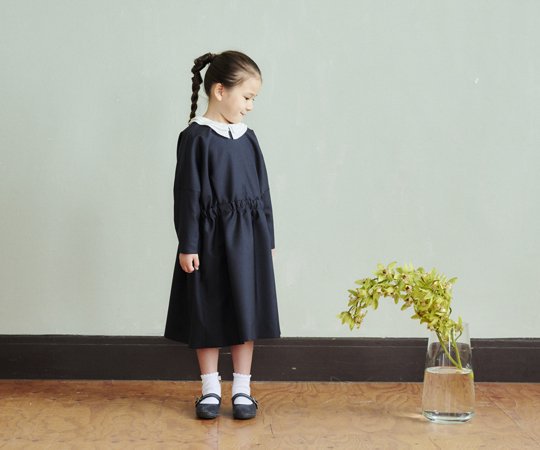 m doudou jouons／DOUBLE COLLAR DRESS／NAVY - 子供服の通販サイト