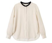 <img class='new_mark_img1' src='https://img.shop-pro.jp/img/new/icons7.gif' style='border:none;display:inline;margin:0px;padding:0px;width:auto;' />m doudou jouons／COLLARLESS BLOUSE／WHITE×NAVY
