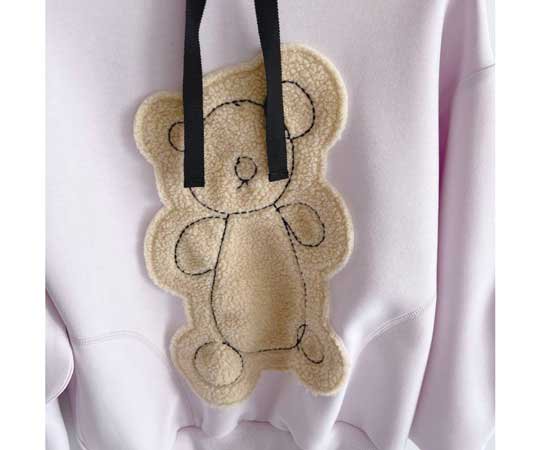 LAST ONE【40%off】frankygrow(フランキーグロウ)／KUMA EMBROIDERY PATCH DOUBLE AIR  HOODIE-PURPLE - 世界中のベビー&子供服をセレクトしたオンラインショップ doudou jouons