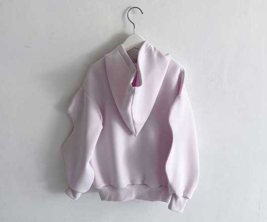 LAST ONE【40%off】frankygrow(フランキーグロウ)／KUMA EMBROIDERY PATCH DOUBLE AIR  HOODIE-PURPLE - 世界中のベビー&子供服をセレクトしたオンラインショップ doudou jouons