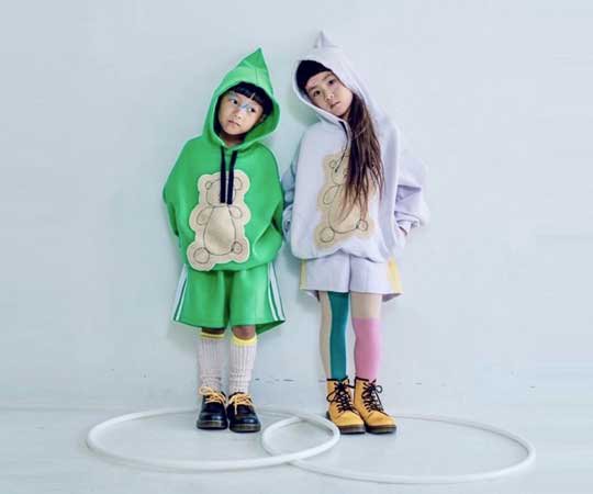 LAST ONE【40%off】frankygrow(フランキーグロウ)／KUMA EMBROIDERY PATCH DOUBLE AIR  HOODIE-PURPLE - 世界中のベビー&子供服をセレクトしたオンラインショップ doudou jouons