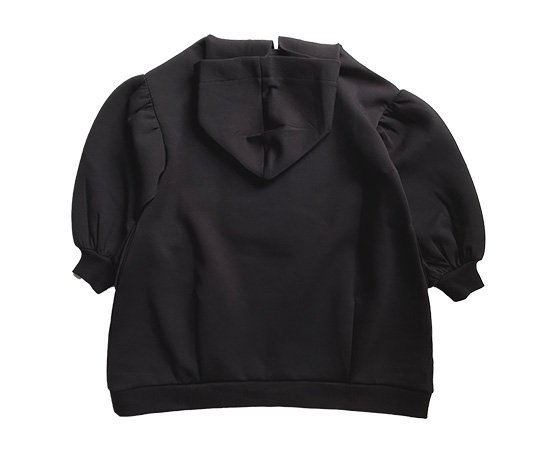 LAST ONE【40%off】frankygrow(フランキーグロウ)／KUMA EMBROIDERY PATCH DOUUBLE AIR  HOODIE DRESS -BLACK - 子供服の通販サイト doudou jouons