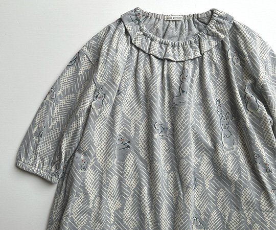 mina perhonen（ミナ ペルホネン）／lumiukko dress-gray - 子供服の