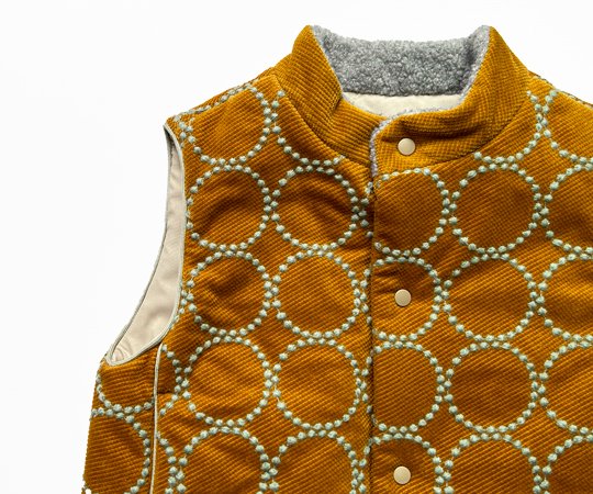 mina perhonen（ミナ ペルホネン）／tambourine vest mustard -  世界中のベビー&子供服をセレクトしたオンラインショップ doudou jouons