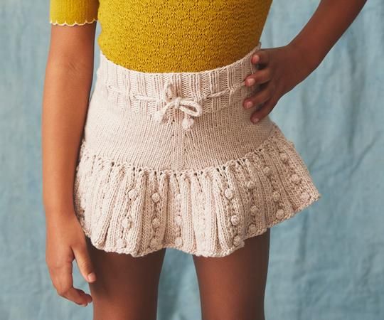 Misha&Puff(ミーシャアンドパフ）／Eyelet Popcorn Skating Skirt - Moon