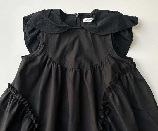 frankygrow(フランキーグロウ)／WHT/BLK BACK RIBBON SAILOR COLLAR DRESS-BLACK