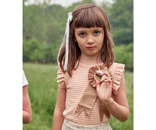 soor Ploom(ソーアプルーム)/FRILL TEE - Stripe Gumdrop