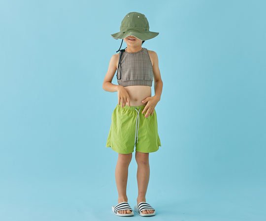 MOUN TEN.(マウン テン）／stretch board shorts - grass green