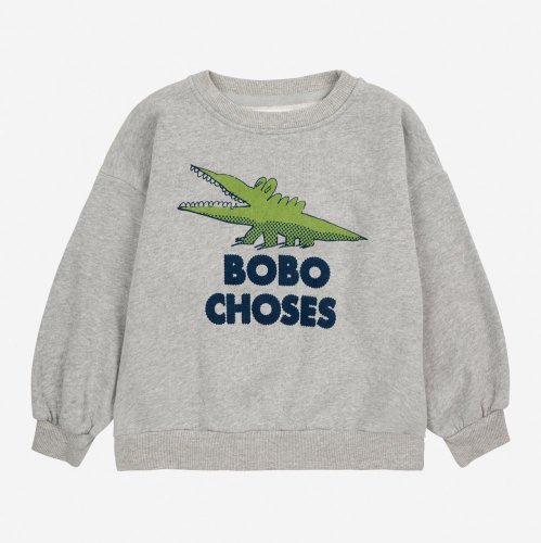 BOBO CHOSESʥܥܡ硼ˡTalking Crocodile sweatshirt - LIGHT HEATHER GREY