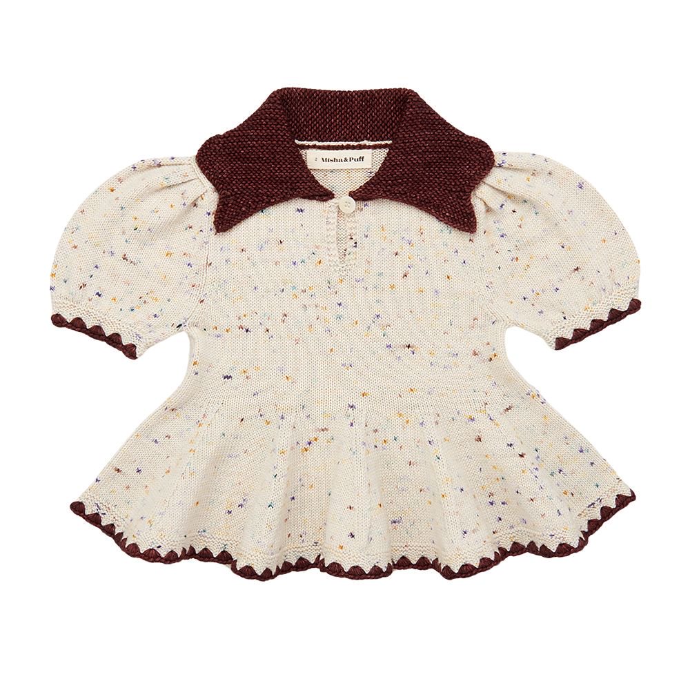 Misha&Puff(ミーシャアンドパフ）／Crochet Trim Puff Top - Iris Confetti -  世界中のベビー&子供服をセレクトしたオンラインショップ doudou jouons