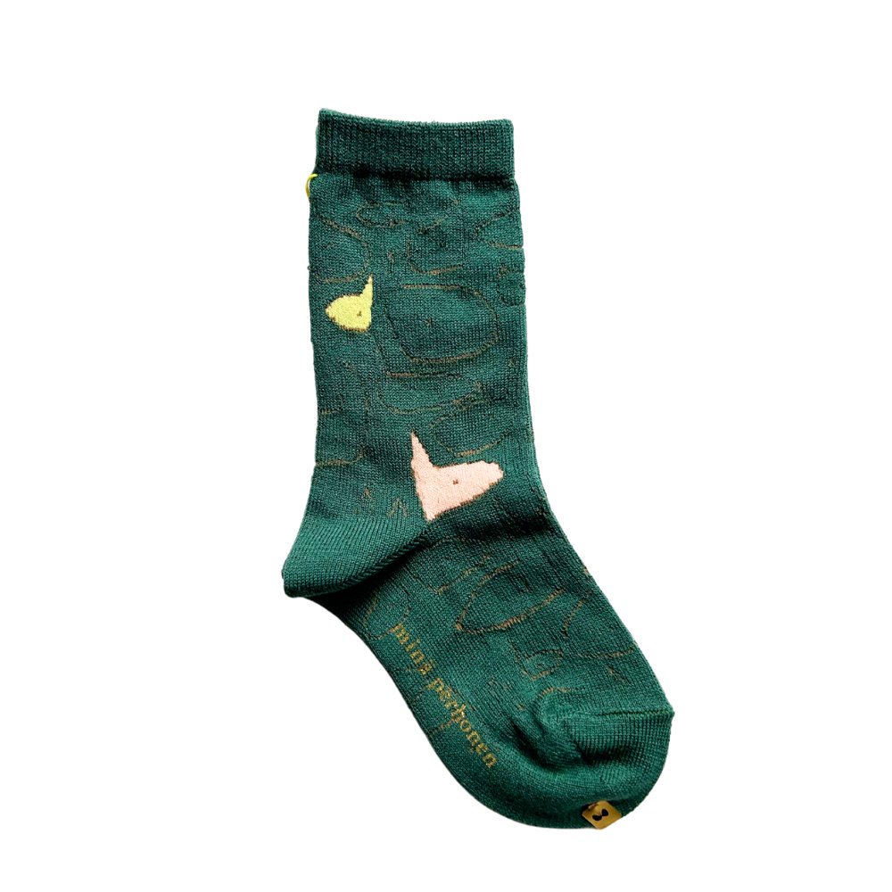 mina perhonen（ミナ ペルホネン）／chit-chat socks - dark green -  世界中のベビー&子供服をセレクトしたオンラインショップ doudou jouons