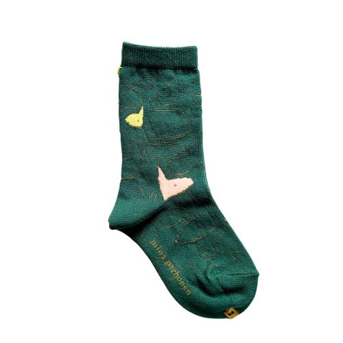 mina perhonenʥߥ ڥۥͥˡchit-chat socks - dark green