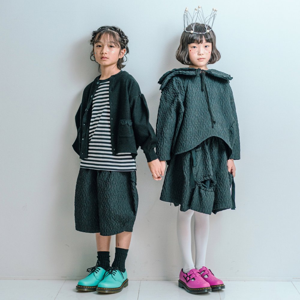 frankygrow(フランキーグロウ)／MATELASSE JQ CIRCLE POCKET SHORT PANTS - BLACK -  世界中のベビー&子供服をセレクトしたオンラインショップ doudou jouons