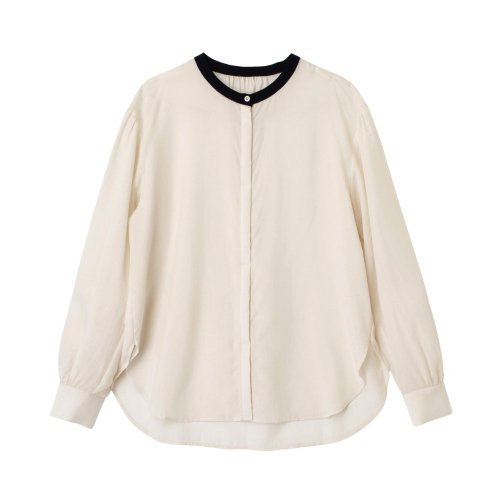 m doudou jouonsCOLLARLESS BLOUSE - WHITENAVY