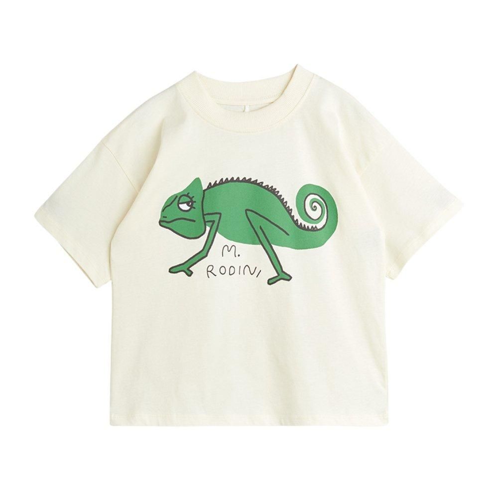 mini rodini（ミニロディーニ）／Lizard sp ss tee - offwhite