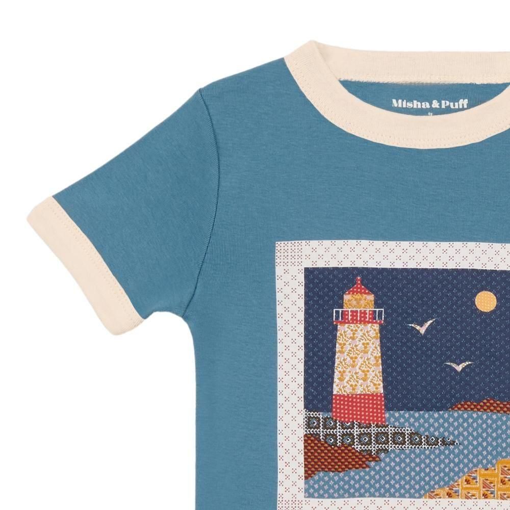 Misha＆Puff Wharf Collage Ringer Tee 6y Misha & Puff Sailboat Collage Ringer Tee - Bisque