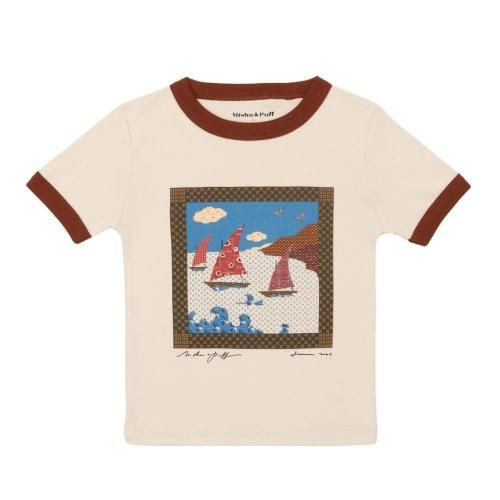 <img class='new_mark_img1' src='https://img.shop-pro.jp/img/new/icons7.gif' style='border:none;display:inline;margin:0px;padding:0px;width:auto;' />Misha&Puff(ߡ㥢ɥѥաˡSailboat Collage Ringer Tee - Bisque