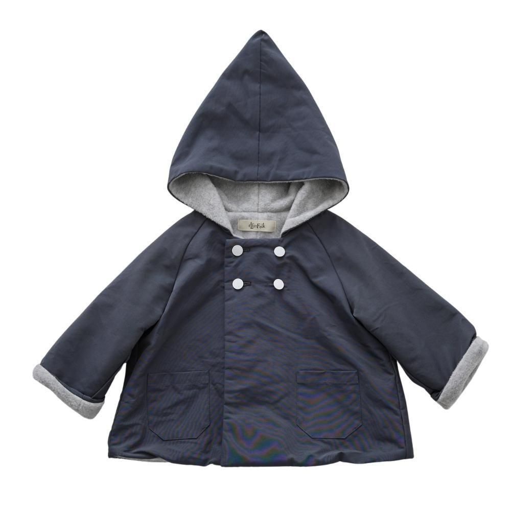 elfinFolk コート サイズ90 紺色 eLfinFolk キッズトレンチコート / Fox Knights trench coat navy